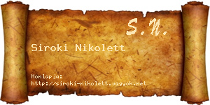 Siroki Nikolett névjegykártya