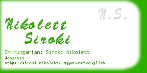 nikolett siroki business card